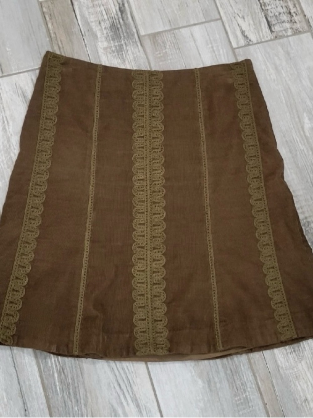 BODEN Embroidered Corduroy A-Line Skirt - Picture 11 of 12